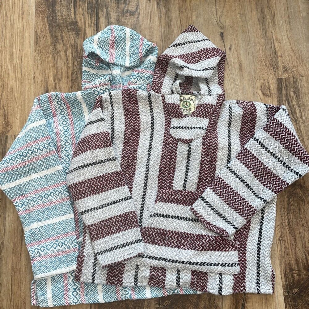 PR Vintage Baja Joe Mexican Rug Surfer "Warm Yourself not t/ earth" Hoodie, Sz S